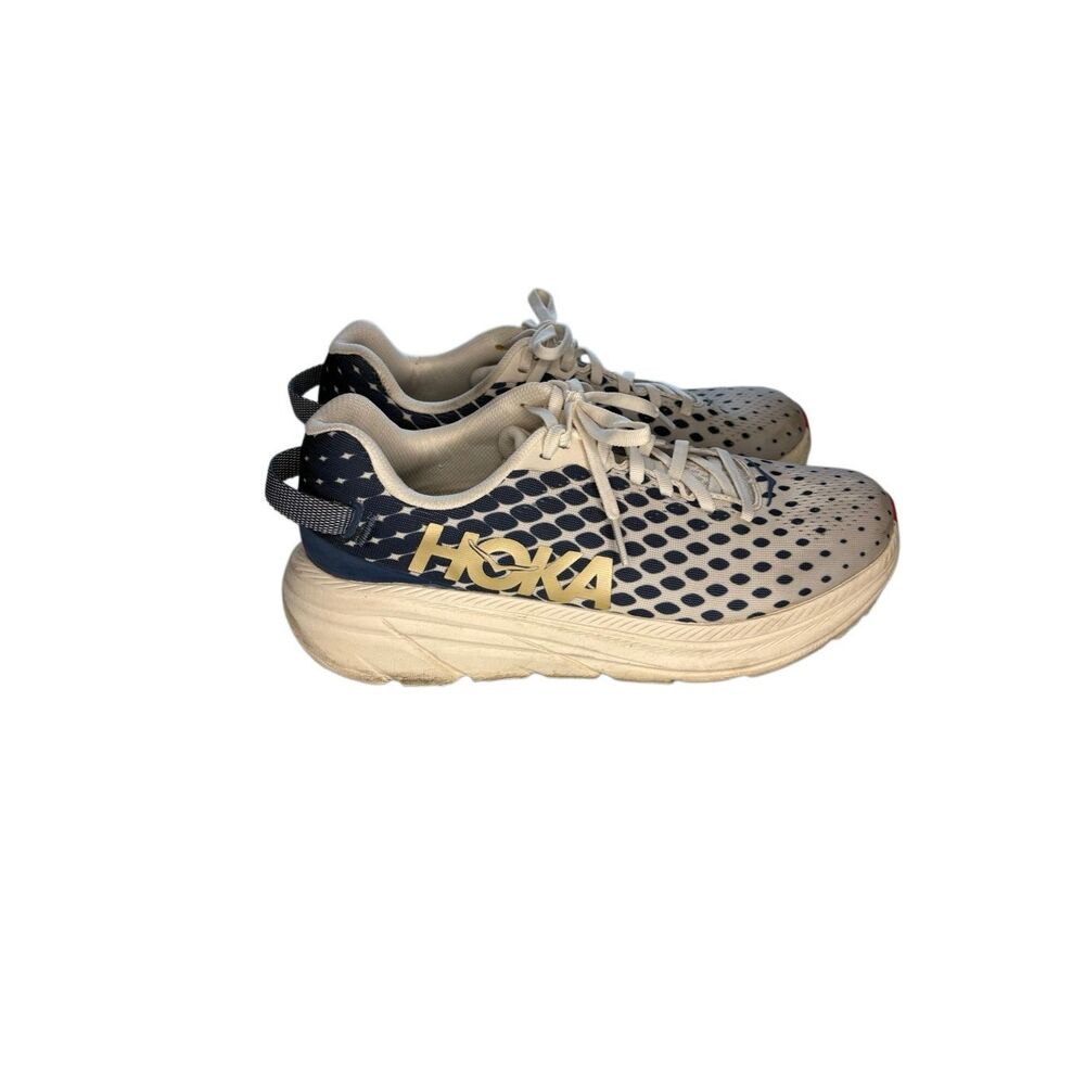 HOKA Rincon Team Kit running shoe in blue and white - 9